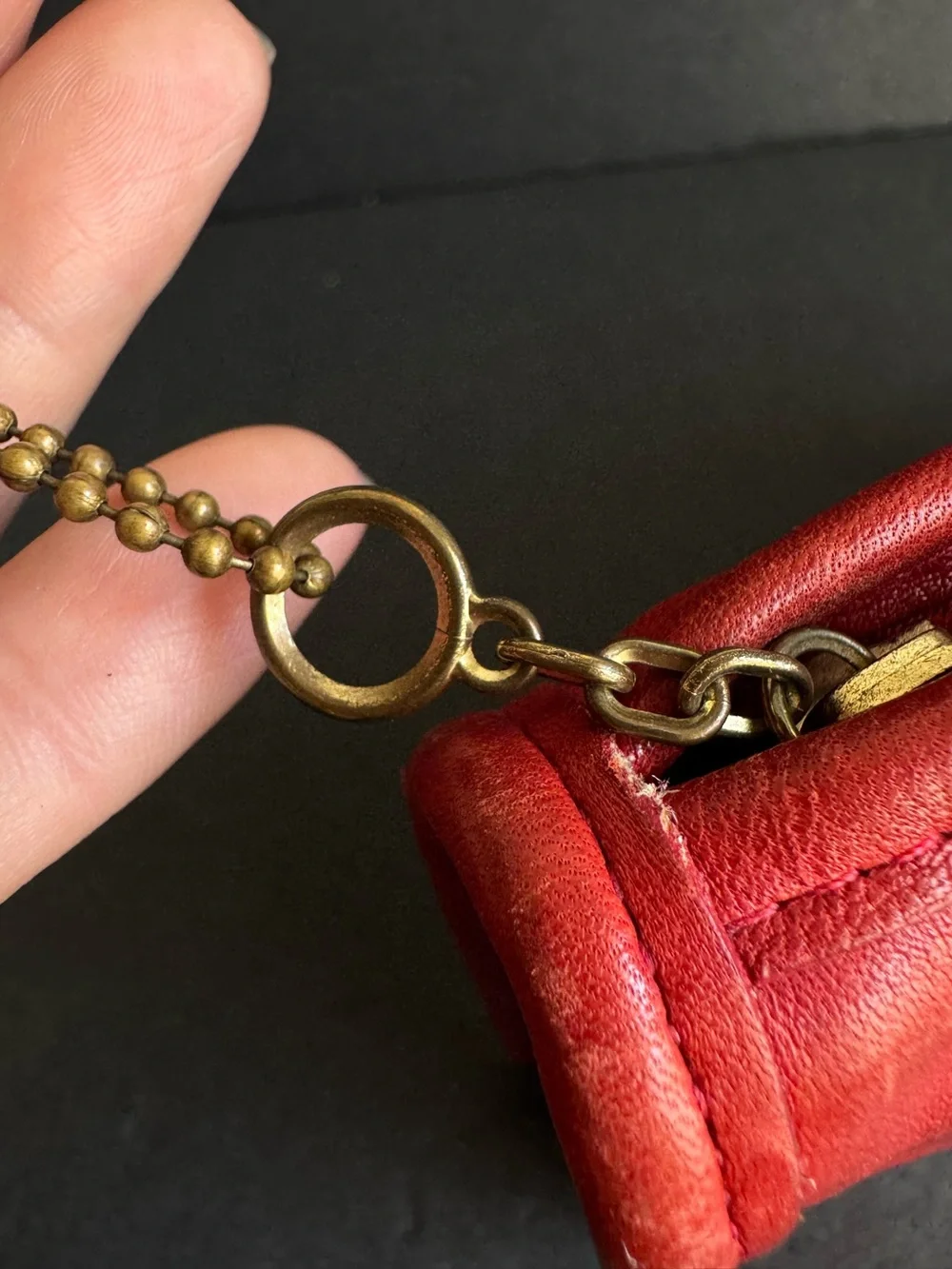 Vintage Coach Chunky Case Apple Red Leather #7165 Cosmetic Pouch Rare Clutch
